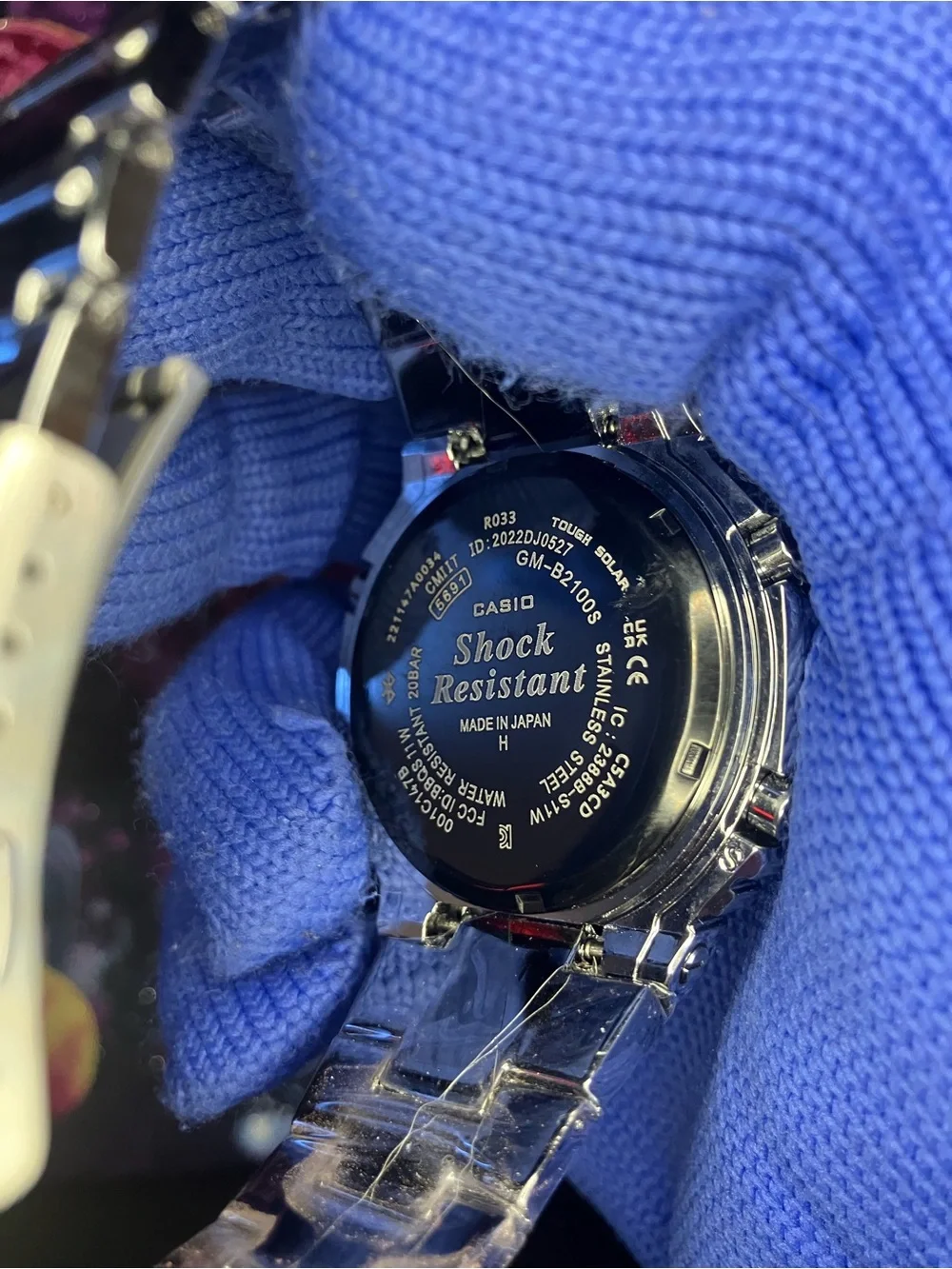 Custom G Shock Metal silver and blue style g shock